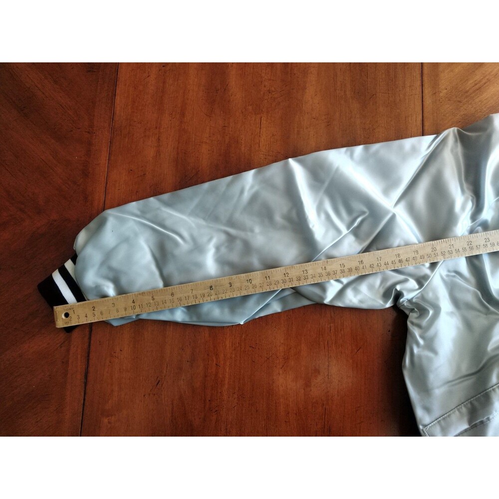 Vintage King Louie Pro Fit Silver Bomber Jacket Adult Large Nylon USA Wix Filter - Picture 6 of 16